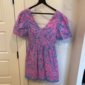 Lilly Pulitzer dress, pink & blue, size 0.